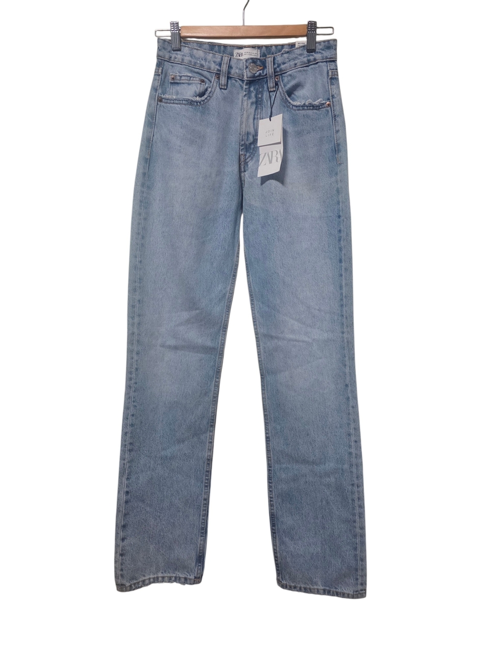 Zara Light Blue Straight-Leg Womens Jeans
